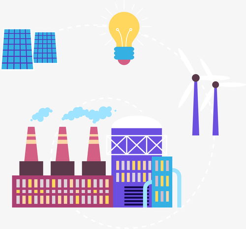 免費(fèi)扁平彩色污染工廠免摳PNG素材 助力循環(huán)設(shè)計(jì)與電商廣告創(chuàng)意